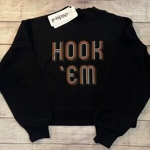 Chicka-D Black 'Hook 'Em' Graphic Crewneck Sweatshirt
